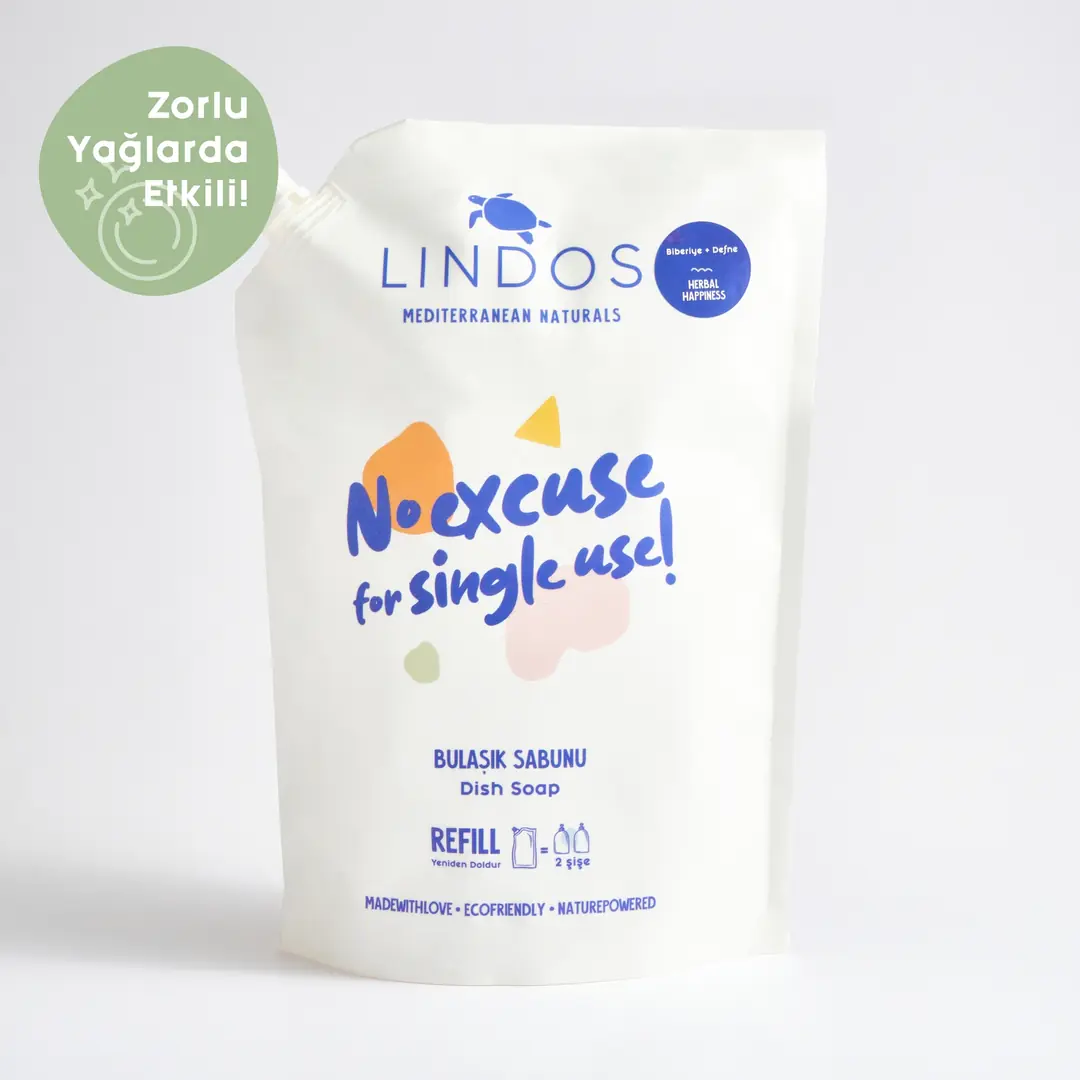 Lindos - Bulaşık Sabunu REFILL - Biberiye & Defne - 1200ml