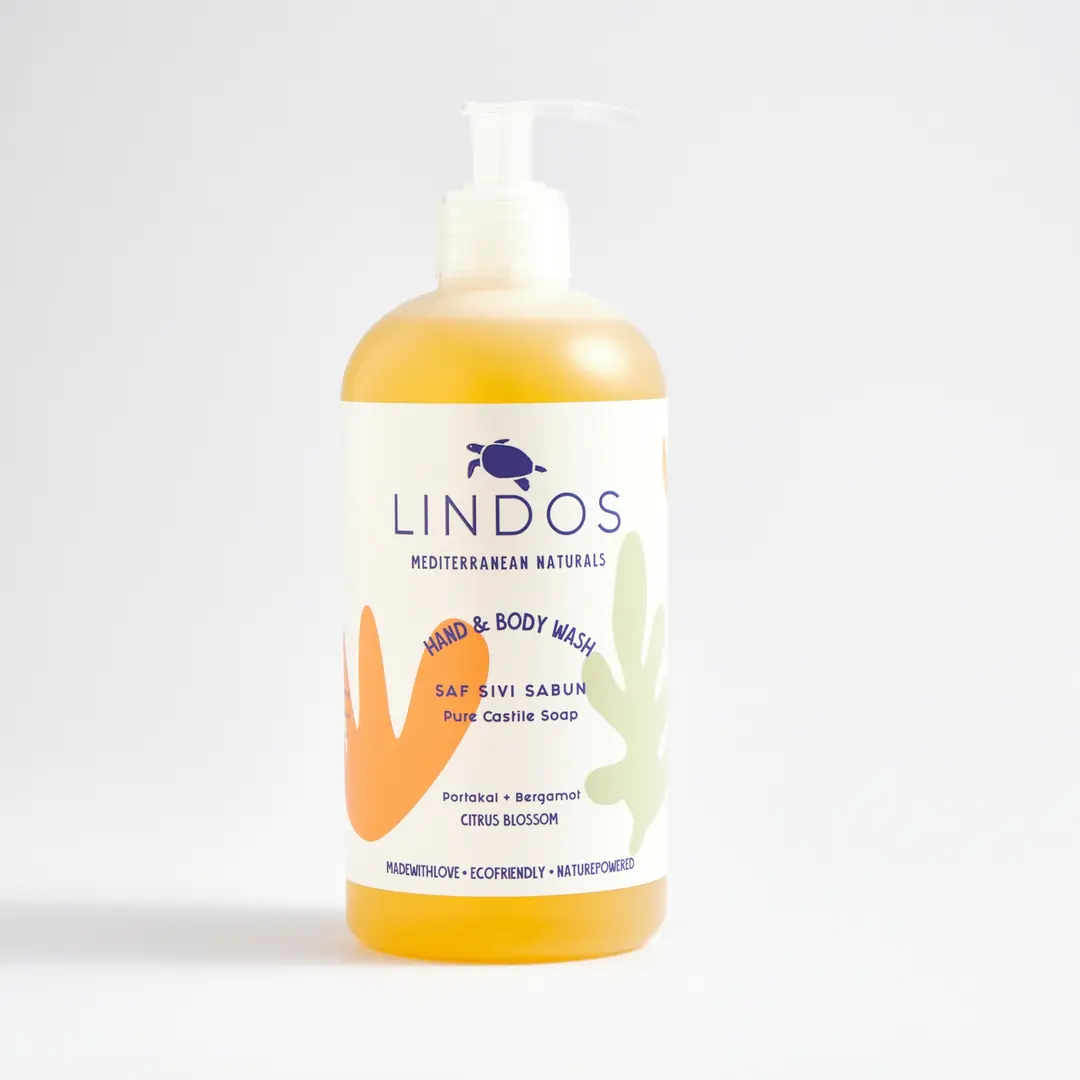 Lindos - Saf Sıvı Kastil Sabun - Portakal & Bergamot - 600ml