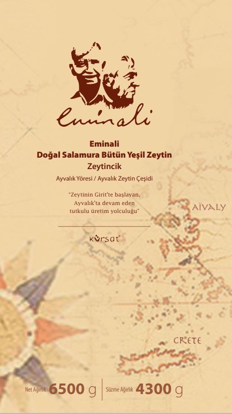 Eminali Doğal Fermente Ayvalık Bütün Yeşil Zeytin ''Zeytincik'' 2 Teneke