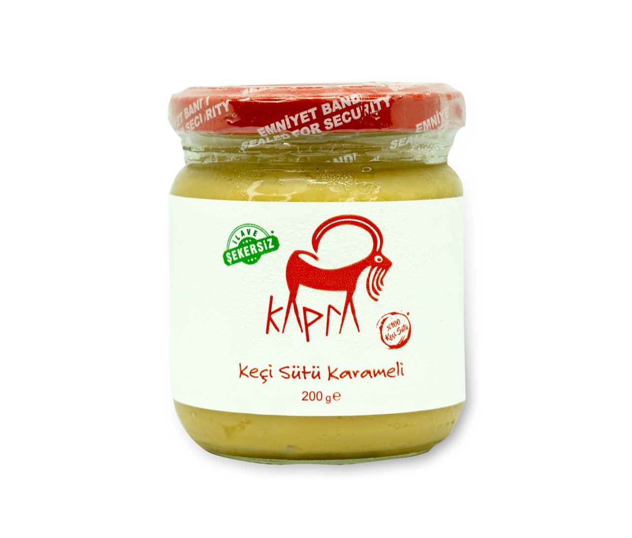 KAPRA KEÇİ SÜTÜ KARAMELİ (rafine şekersiz) 200 GR  CAM