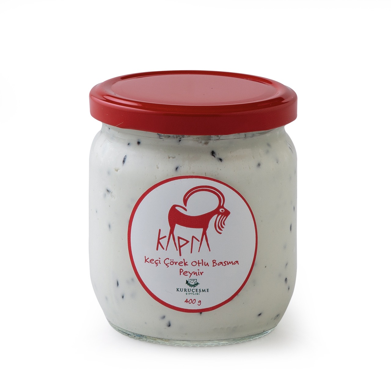 KAPRA KEÇİ ÇÖREKOTLU BASMA PEYNİR (TULUM) 450 GR CAM
