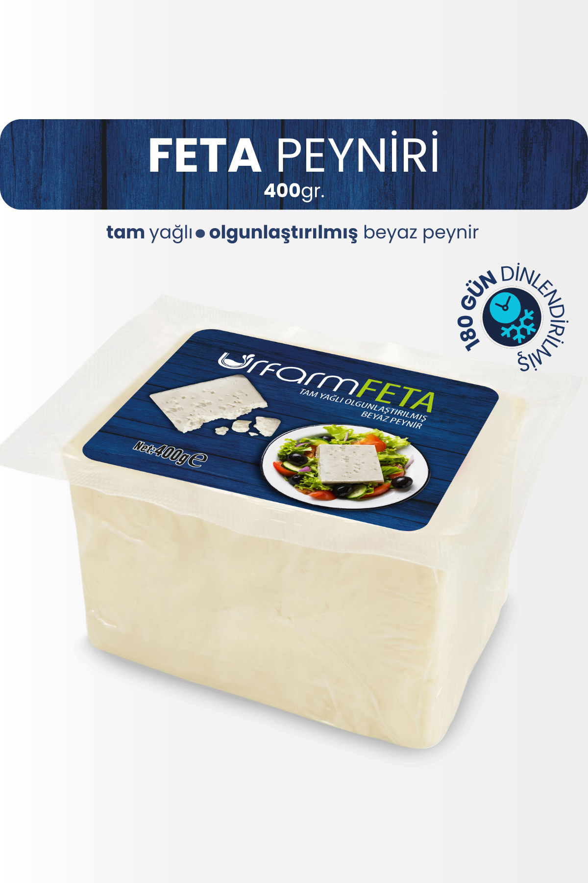 Feta Peyniri 400 Gr. | Tam Yağlı Beyaz Peynir
