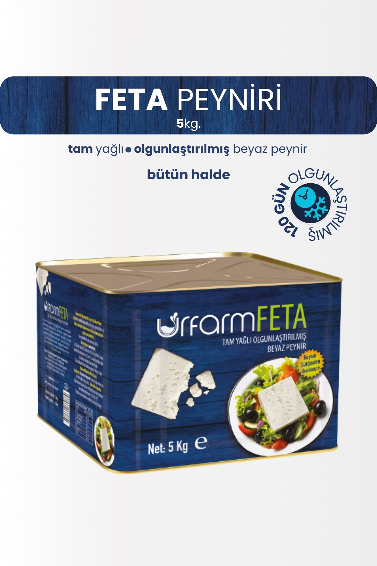 Feta Peyniri - 5 Kg. Blok | Tam Yağlı Beyaz Peynir