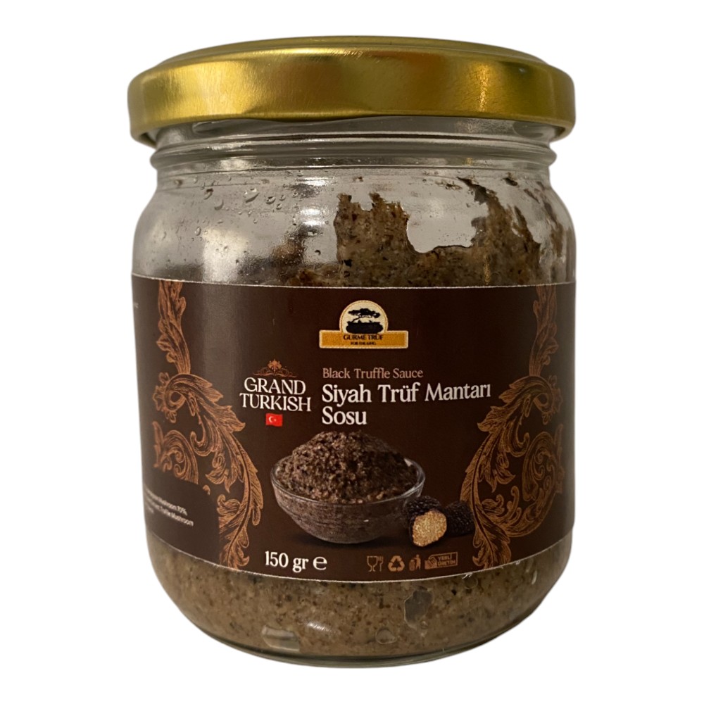 Siyah Trüf Mantarlı Sos – Grand Turkish (150 gr) %20 Trüf Mantarı, %70 Şampiyon Mantarı, Zeytinyağı