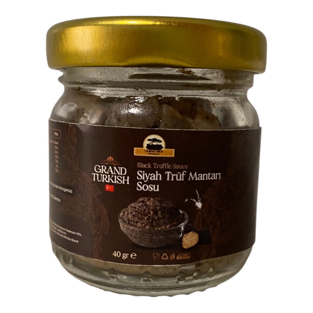 Siyah Trüf Mantarlı Sos – Grand Turkish (40 gr) %20 Trüf Mantarı, %70 Şampiyon Mantarı, Zeytinyağı